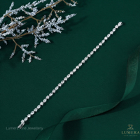 Bracelet tennis en diamant de laboratoire taille marquise, or blanc plaqué rhodium, certifié IGI, bijoux fins de luxe pour femme, 3,29 carats, 9-18K