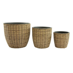 Handwoven Round Rattan <b>Planter</b> with Inner <b>Plastic</b> Liner, Rustic Home Decor Garden Pot, Wholesale Vietnam Direct Manufacturer - Product Image 4