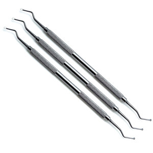 Excavador dental de acero inoxidable, instrumento dental para eliminación de caries, punta de cuchara de doble extremo, mango ergonómico, autoclavable - Product Image 1