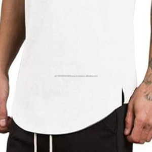 Nouveau débardeur de sport pour homme 2025, sans manches, avec fente latérale, imprimé uni, débardeur de sport pour homme - Product Image 3