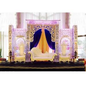 Escenario de Boda Famoso en Noruega, DST Exports, Escenario de Recepción Blanco y Dorado Real, Escenario de Ceremonia de Matrimonio Dorado de Tendencia en EE. UU. - Product Image 1