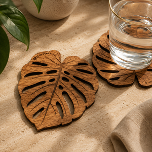 Wooden Laser Cut Hexagon Floral Geometric Coaster Decorative Drink Mat Heat Resistant <b>Table</b> <b>Protector</b> Home Kitchen Decor - Product Image 6