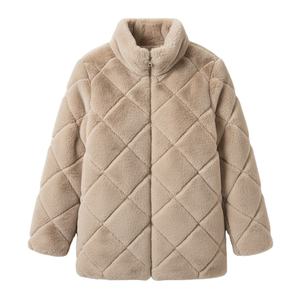 Chaqueta de invierno para mujer, gruesa, de un solo botón, transpirable, ecológica, informal, de forro polar de borrego, marrón, con capucha de piel, para un estilo moderno. - Product Image 3