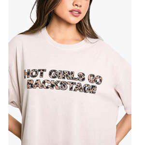 Camiseta Oversize con Estampado 'Hot Girls Go Fast Racing' para Mujer, 100% Algodón Ecológico, Corte Regular, Estilo Casual Urbano - Product Image 2