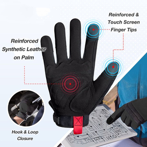 Heavy Duty Men's Mechanic Work Leather Safety <b>Gloves</b> With Excellent Grip <b>Touch</b> Screen Outdoor Mechanical Working <b>Gloves</b> - Product Image 4