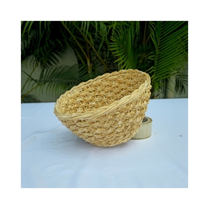 Bandeja Redonda Ecológica Tejida de Ratán y Fibra Marina - Almacenamiento Multiusos para Cocina, Oficina y Decoración del Hogar - Product Image 2