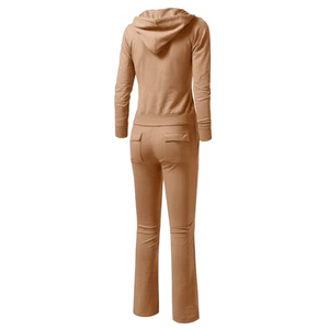 Conjunto deportivo con capucha para mujer, sudadera con cremallera y pantalones largos, conjunto informal de 2 piezas - Product Image 2