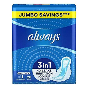 Always Thin - Toallas Sanitarias Diarias para Mujer, Absorción Ligera, Sin Perfume, 162 Unidades - Product Image 1