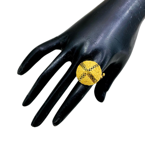 Naykk Creations Women's Handmade 24K Gold Plated Copper Brass Filigree Dewdrop <b>Adjustable</b> <b>Ring</b> | Luxury Minimalist Cocktail - Product Image 1