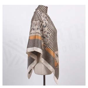 NORTH APPROACH Women's Square <b>Silk</b> <b>Scarf</b> Checkered Pattern Elegant Multi-Functional Fashion Accessory All Seasons - Product Image 3