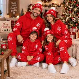 Custom Christmas Tracksuit Set Wholesale Christmas Hoodie Jogger Set OEM Winter Fleece Tracksuit Christmas Snowflake Hoodie Set - Product Image 5