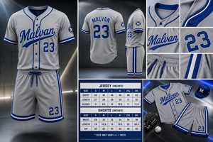 Malvan <b>Baseball</b> Uniform Set Gray Blue 23 Adults Unisex Jersey Shorts Cap <b>Glove</b> Breathable Polyester Team Sportswear - Product Image 6