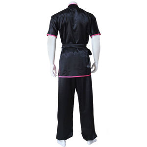 Tenue d'arts martiaux en satin de haute qualité, uniforme traditionnel chinois de Tai Chi Wushu, combinaison d'entraînement à manches courtes pour la performance - Product Image 3