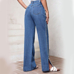High Quality Women's Baggy Denim Jeans Loose Fit Vintage Denim Pant Mid Waist Washed Casual Denim Pants For Women - Product Image 6