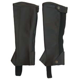 Custom Logo Unisex Horse Riding <b>Half</b> <b>Chaps</b> Synthetic Leather Zipper Closure Mid Rise Flexible Durable Equestrian Wear - Product Image 1