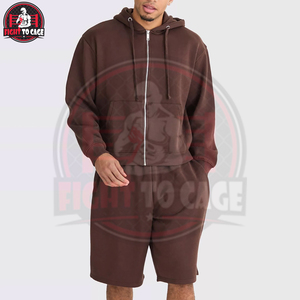 Ensemble sweat à capuche zippé et short respirant pour homme, qualité supérieure, personnalisé, séchage rapide, idéal pour l'entraînement et les loisirs en automne - Product Image 2
