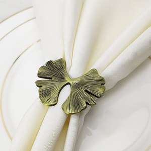 แหวนรองผ้าเช็ดปากโลหะดีไซน์เนอร์สำหรับตกแต่งโต๊ะอาหาร อุปกรณ์เสริมสำหรับรับประทานอาหารที่หรูหราสำหรับโรงแรมและร้านอาหาร - Product Image 5