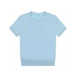 Camiseta casual personalizada de manga corta, corte ajustado, tejido de punto, color sólido, con pequeña etiqueta bordada, estilo americano. - Product Image 1