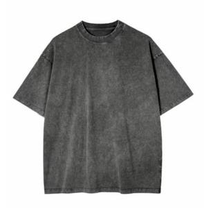 T-shirt streetwear vintage surdimensionné à col rond et manches courtes, 100 % coton de haute qualité, délavé à l'acide, effet vieilli, avec motif imprimé - Product Image 4