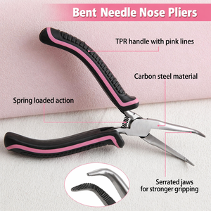 Precision Mini Bent Needle Nose Pliers Stainless Steel Serrated Jaw <b>Soft</b> Grip for Jewelry Making <b>Wire</b> Wrapping and Craft Use - Product Image 3