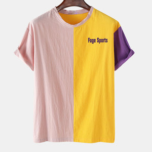 เสื้อยืดสีพื้น ผ้าฝ้าย 100% สำหรับผู้ชาย สวมใส่สบาย ไซส์ใหญ่ ทรงหลวม เสื้อผ้าผู้ชายลำลอง พิมพ์ลาย ราคาประหยัด - Product Image 1