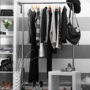 Convenient Chromed Iron Clothes Drying Rack for Retail Shops Detachable Design Space-Saving Bottom <b>Storage</b> Clothing Organizer - Product Image 6