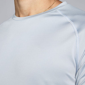T-shirt de sport pour homme, coupe classique, manches courtes, en coton/fibre de bambou/élasthanne/polyester, pour la musculation, la course à pied et le fitness - Product Image 6