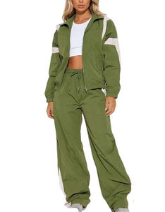 Conjunto Deportivo de Dos Piezas para Mujer, Chaqueta Cortavientos de Diseño Premium, Ajuste Cómodo, Moda Casual, Logotipo Personalizado OEM, Proveedor Mayorista - Product Image 1