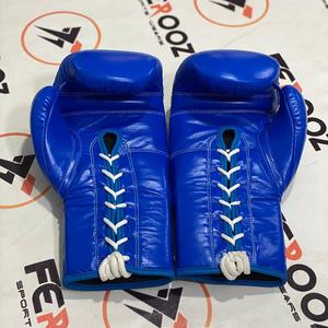 Nouveaux gants de boxe chromés personnalisés de conception originale à vendre, en cuir de vache véritable, à lacets, pour la compétition de Muay Thai et de boxe - Product Image 3