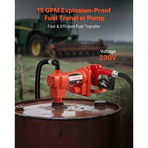 Bomba de Transferencia de Combustible Eléctrica de 110 V CA, 15 GPM, con Apagado Automático, Boquilla, Kit de Manguera de Descarga de Alto Flujo para Gasolina, Biodiésel y Etanol - Product Image 2