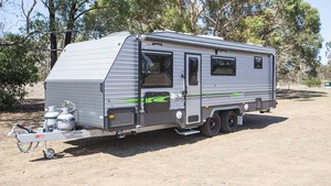 Off Road Luxury Family Mobile Home Travel Trailer RV Camper with Bathroom <b>Kitchen</b> Sleeping Space Adventure Touring Unit - Product Image 6
