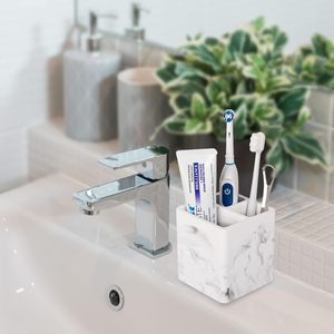 Soportes para cepillos de dientes para baños, organizador de cepillos de dientes eléctricos y pastas de dientes con ranuras para encimera de baño - Product Image 1