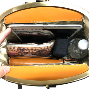 Vintage-Inspired Genuine Leather Clasp Frame <b>Backpack</b> with Medium Capacity Handmade in Japan All Seasons - Product Image 4