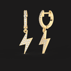Luxury Moissanite Lightning Bolt Hoop <b>Earrings</b> Sterling 925 <b>Silver</b> Dangle Drop Sparkling Fine Jewelry Gift For Unisex Daily Wear - Product Image 2