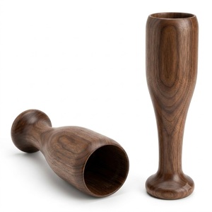 แก้วไวน์ไม้ธรรมชาติทรงเบสบอล งานแฮนด์เมดสไตล์วินเทจ ของตกแต่งบ้าน - Product Image 1
