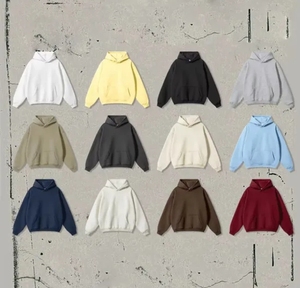 Sudadera con Capucha Personalizada para Hombre, Talla Grande, Algodón French Terry, Color Sólido, Informal, Otoño, Corte Regular, Bolsillo Frontal con Estampado - Product Image 2