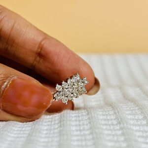 Bague de fiançailles pour femme en or massif 14 carats avec diamant naturel taille brillant couleur H blanc, style classique de luxe pour usage quotidien - Product Image 6