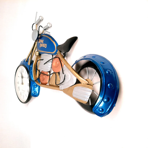 KREATIVE HOUSE Metal Handcrafted Motorcycle Table <b>Clock</b> | <b>Hand</b> Painted Vintage Bike Design Figurine | Decorative Desk <b>Clock</b> for - Product Image 5