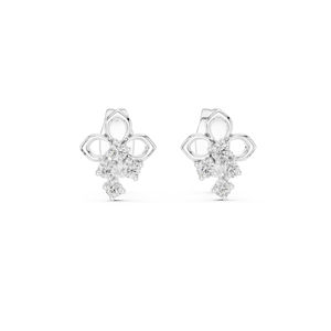 Pendientes de Oro Blanco de 14K con Diamantes Cultivados en Laboratorio para Mujer |   Ropa de Fiesta |   Diamante Cultivado Nuevo - Product Image 1