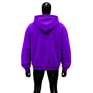 Sudadera con Capucha Morada Extra Grande para Hombre, Ropa Casual de Otoño con Bolsillo y Logotipo Estampado, Estilo Urbano, Unisex, Corte Holgado, Algodón Premium - Product Image 2