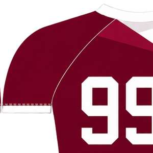 Camiseta Deportiva de Compresión, Manga Corta, Color Granate y Blanco, Cuello Redondo, Diseño Geométrico, para Entrenamiento Atlético - Product Image 3