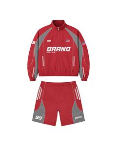 Custom Men <b>Running</b> Outdoor Sportswear <b>Reflective</b> Zip up Polyester Nylon Windbreaker Tracksuit Track <b>Jacket</b> and Shorts Set - Product Image 4