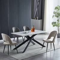 Table de salle à manger en céramique grise de 6 mm, style minimaliste, vente en gros d'usine