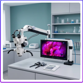 Microscope mural avec éclairage LED, mise au point manuelle, distance de mise au point de 20 mm, réglage dioptrique ±5d, modèle chirurgical. - Product Image 5