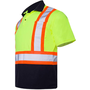 เสื้อเชิ้ตนิรภัยสีแดงสะท้อนแสง มองเห็นได้ชัดเจน เป็นมิตรกับสิ่งแวดล้อม ระบายอากาศได้ดี สวมใส่สบาย แบบเรียบง่าย แขนสั้น ผ้าถักเนื้อแคนวาส 220 กรัม ไซส์ใหญ่พิเศษ สำหรับผู้ชาย - Product Image 2