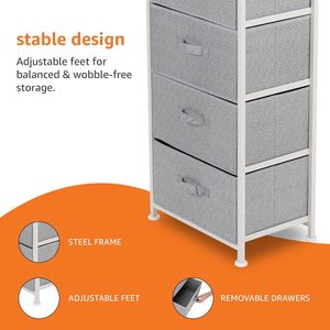 Basics Fabric <b>4</b> <b>Drawer</b> <b>Storage</b> Organizer | Closet <b>Storage</b> Unit with Metal Frame White Finish - Product Image 2