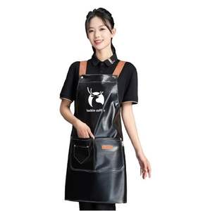 Delantal de Cocina Clásico sin Mangas de Cuero Sintético PU, Tejido Resistente, Impermeable y Antigrasa para Uso Diario - Product Image 5