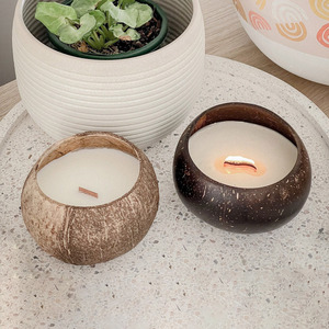 Bulk deal soy wax <b>candles</b> in coconut shell bowl cheapest cost decorative <b>candle</b> for tabletop accent - Product Image 5