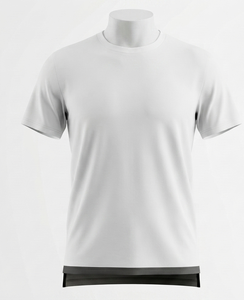 Men's <b>White</b> Short Sleeve O-Neck Knitted T-Shirt Regular Fit Formal 100% Cotton Quick Dry Breathable Anti-Pilling Solid Letter - Product Image 1
