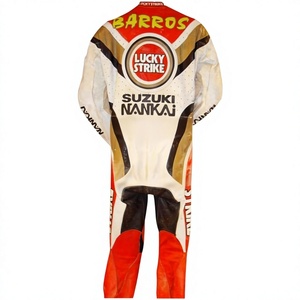 Traje de Carreras MotoCP Alex Barros Suzuki Lucky Strike, Mono de Piel de Vaca/Canguro para Motociclismo/Pista, Mono/Traje MotoCp para Motociclista - Product Image 2